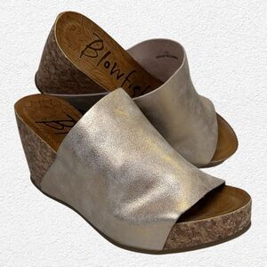 Blowfish Gold Wedge Sandals